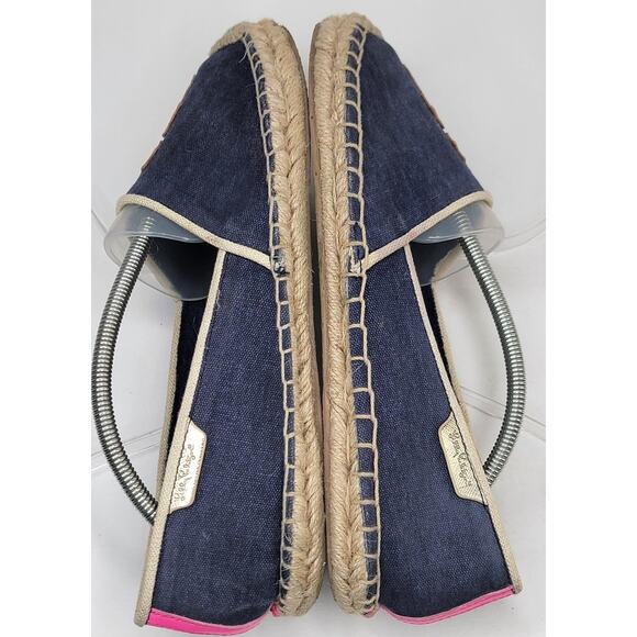 Lilly Pulitzer Lia Espadrille 9M Navy Gold Seahorse Slip On Casual Vacation - Picture 6 of 11